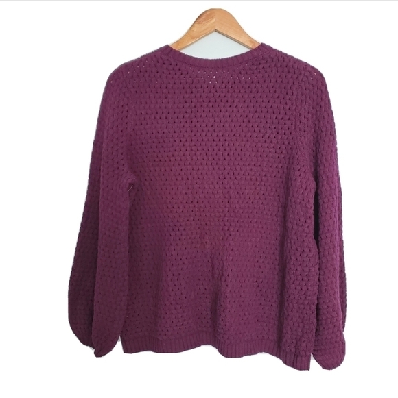 NEW 14th & Union Purple Sweater Eyelet Knit - Picture 2 of 4